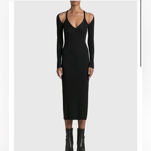 Jonathan Simkhai Esperanza compact cutout shawl dress ribbed stretch fit size XS - Picture 10 of 13